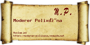 Moderer Polixéna névjegykártya